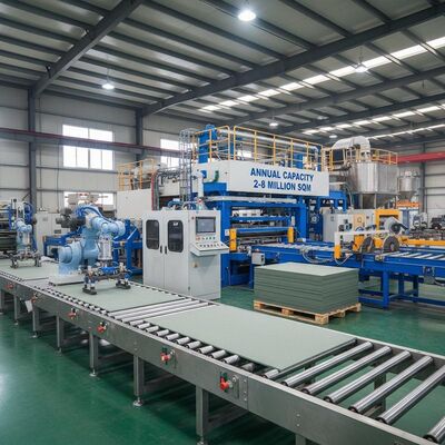 Roczna wydajność 2-8 milionów mkw. Półautomatyczna linia produkcyjna płyt cementowych z włókna, o wysokiej automatyzacji z systemem sterowania PLC