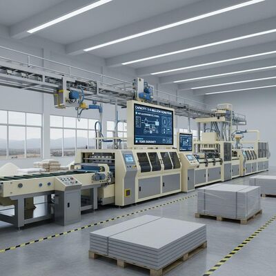 Pojemność 3-5 milionów mkw. Linia produkcyjna płyt włóknistego cementu Wysoka automatyzacja System sterowania PLC 1 rok gwarancji Automatyzacja