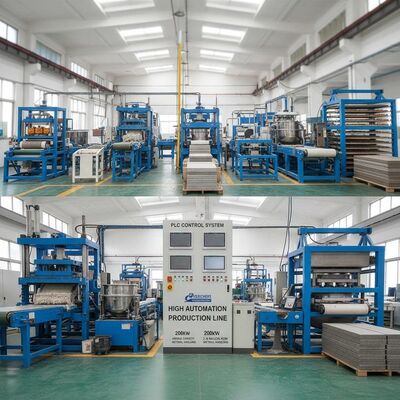 Wysoka automatyzacja z systemem sterowania PLC Linia produkcyjna płyt włóknistego cementu 200kw Roczna wydajność 2-8 milionów mkw Obsługa materiałów